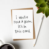 I Wrote You a Poem Card