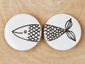 Friendship Fish Badge Set - Interlocking Pair for Best Friends | Funny Badge Gift