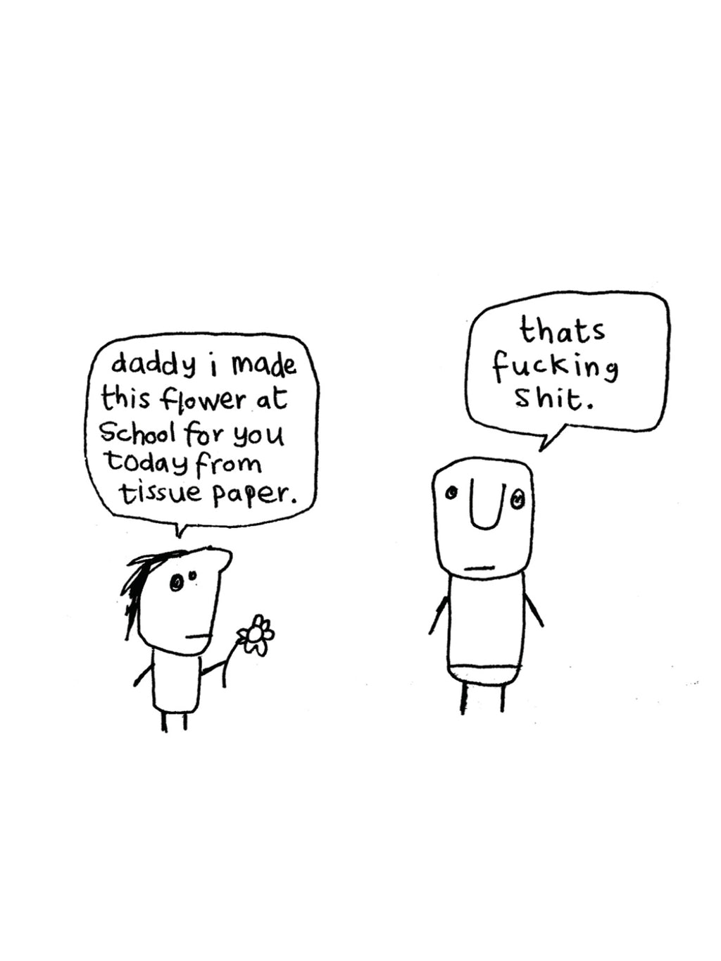 Daddy Shit Tissue Paper Flower Card