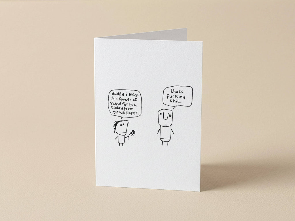 Daddy Tissue Paper Flower Card | Funny Greeting Card for Dad