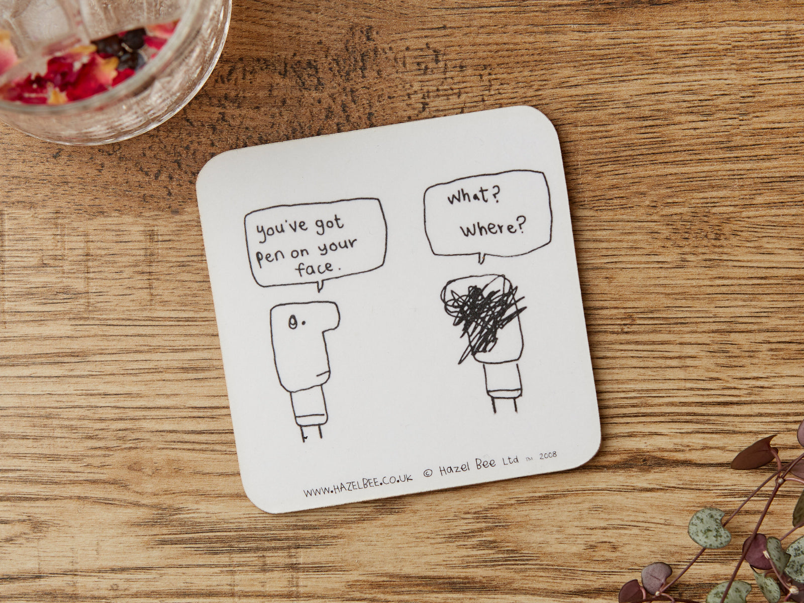 Pen on Face Coaster | Funny Coaster Gift for Friend