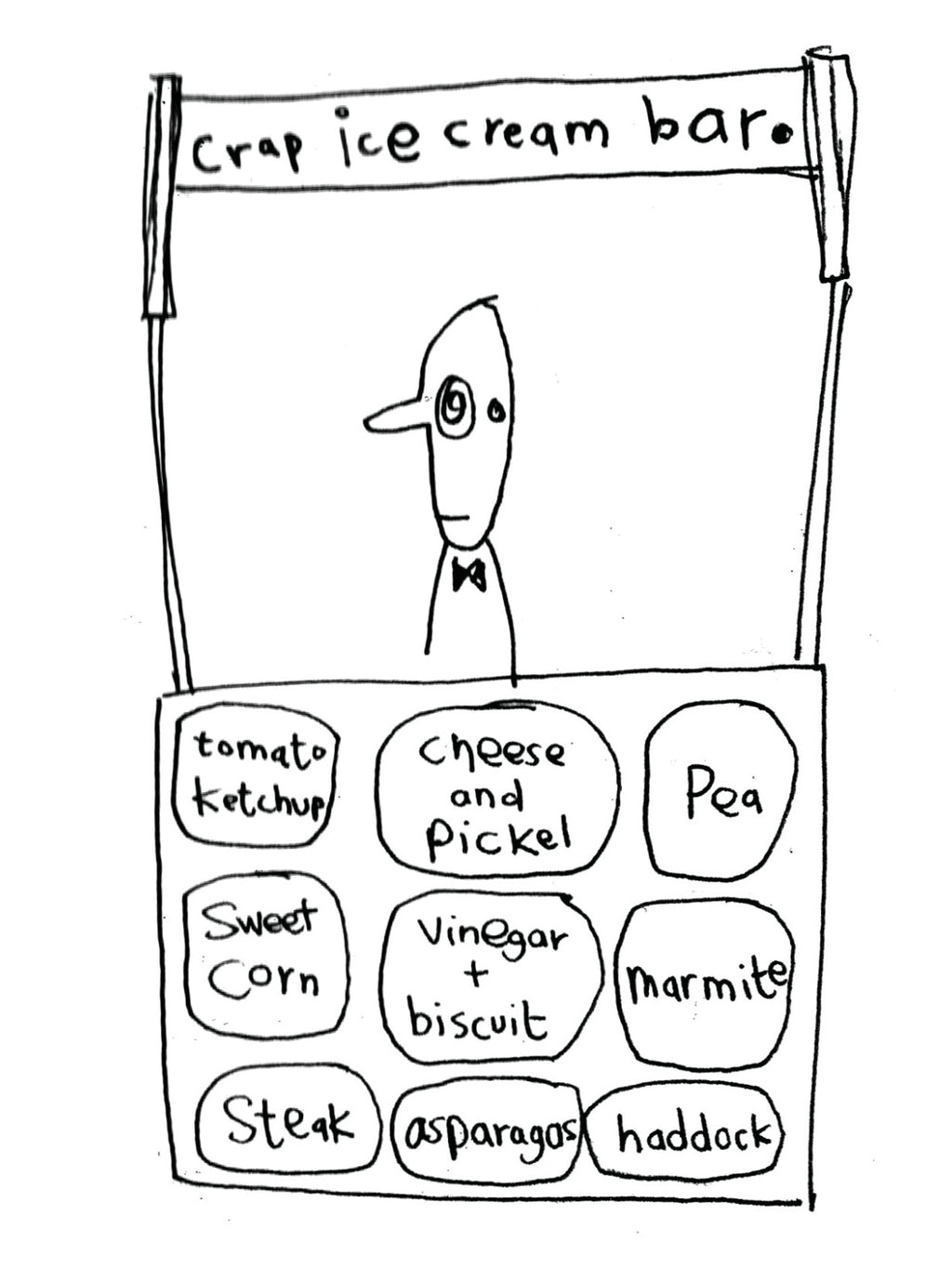 Crap Ice-cream Bar Flavours Card