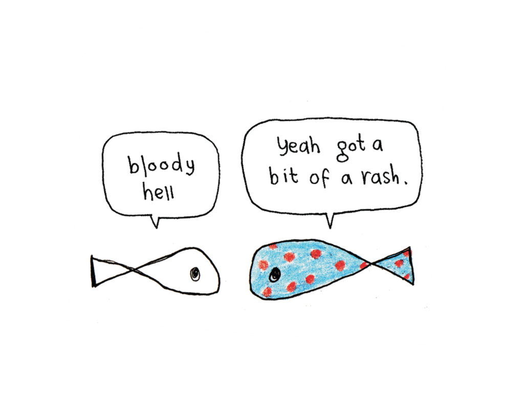 Fish Rash Get Well Soon Card | Funny Greeting Card for Friend
