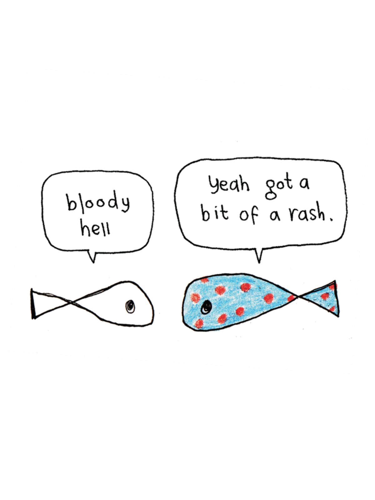 Fish Rash Get Well Soon Card