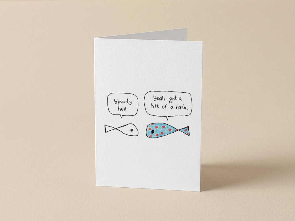 Fish Rash Get Well Soon Card | Funny Greeting Card for Friend