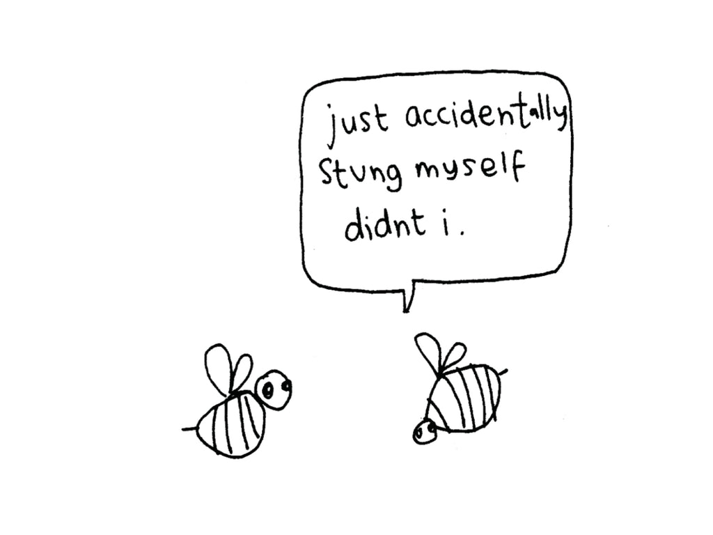 Bee Sting Stung Myself Card