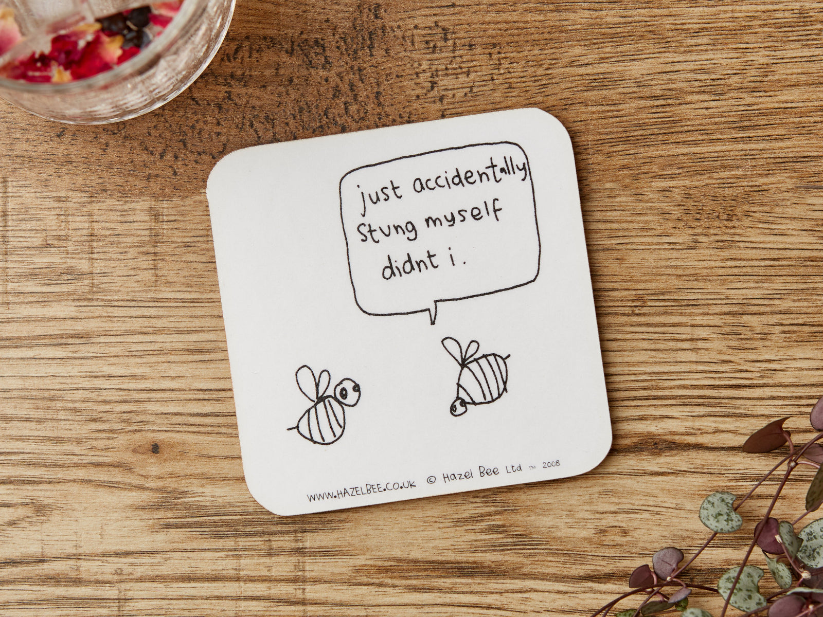 Bee Sting Coaster | Funny Get Well Soon Coaster for Friend