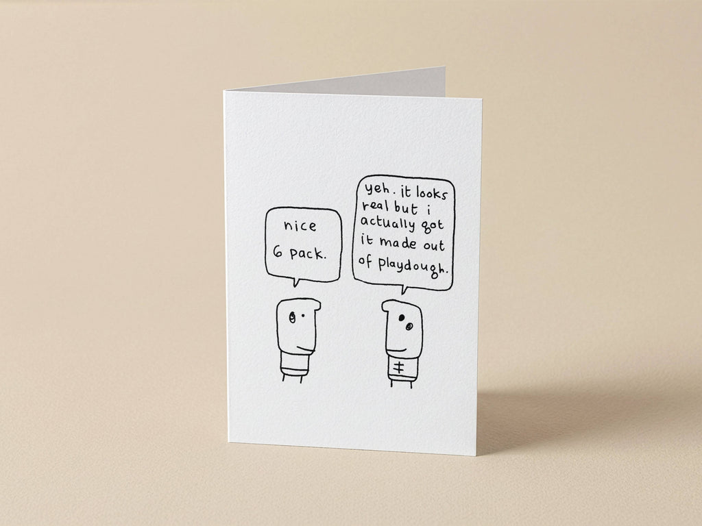 Six Pack Playdough Card | Funny Birthday Card for Friends