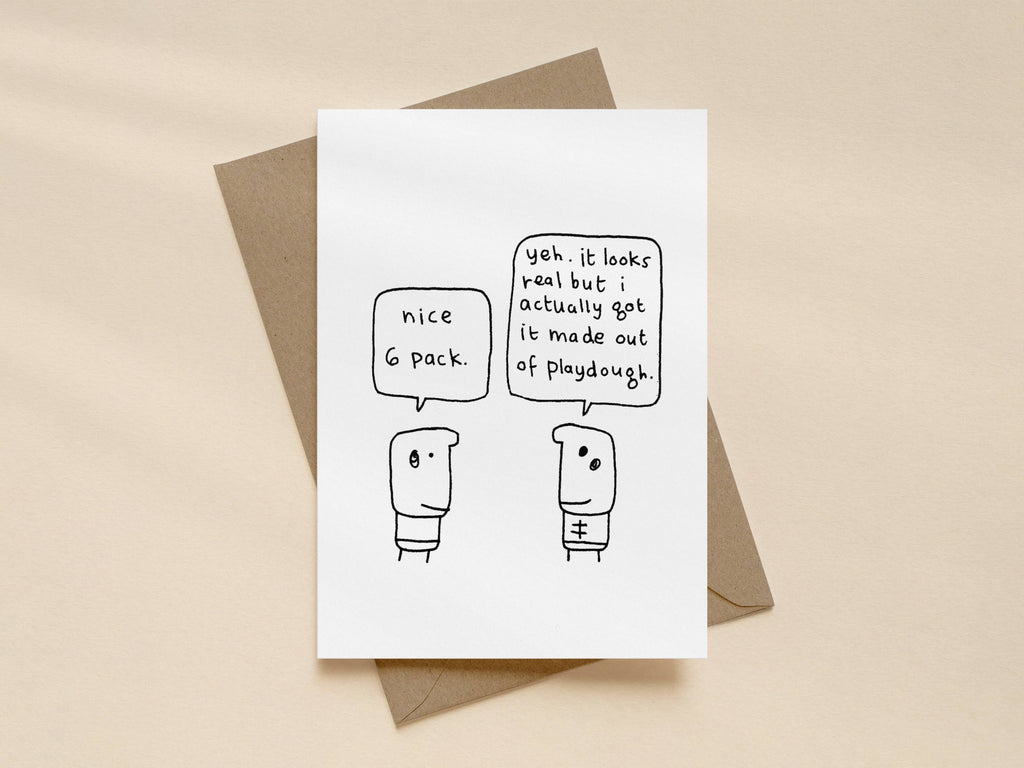 Six Pack Playdough Card | Funny Birthday Card for Friends