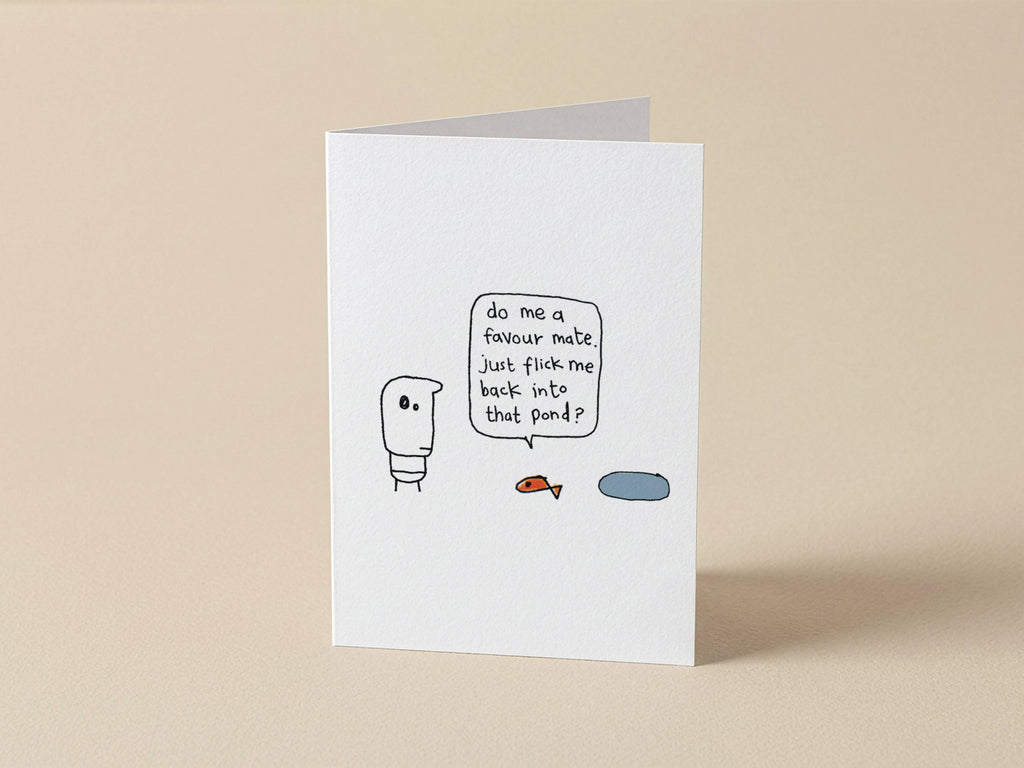 Fish Pond Favour Card | Funny Thank You Card for Friend
