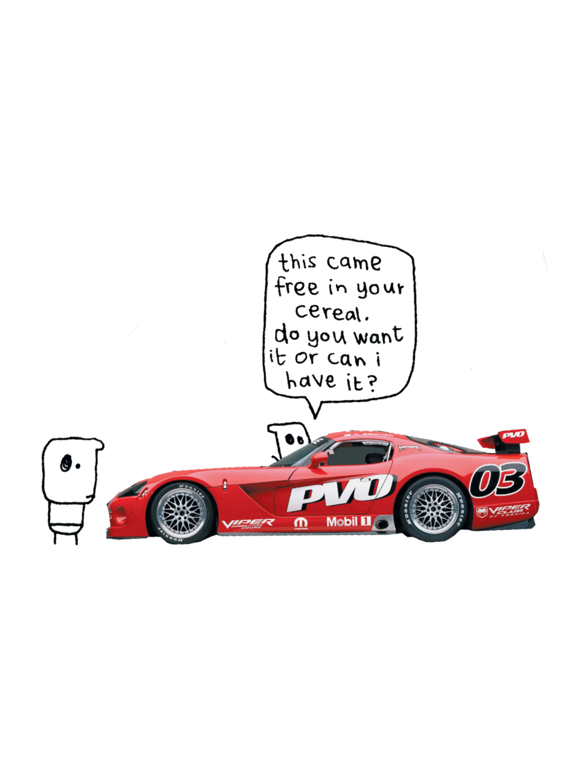 Red Car Free in Cereal Card