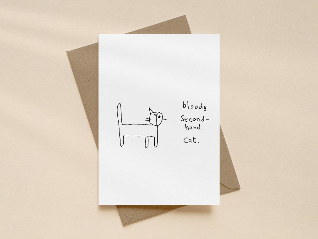 Second Hand Cat Card | Funny Greeting Card for Friend