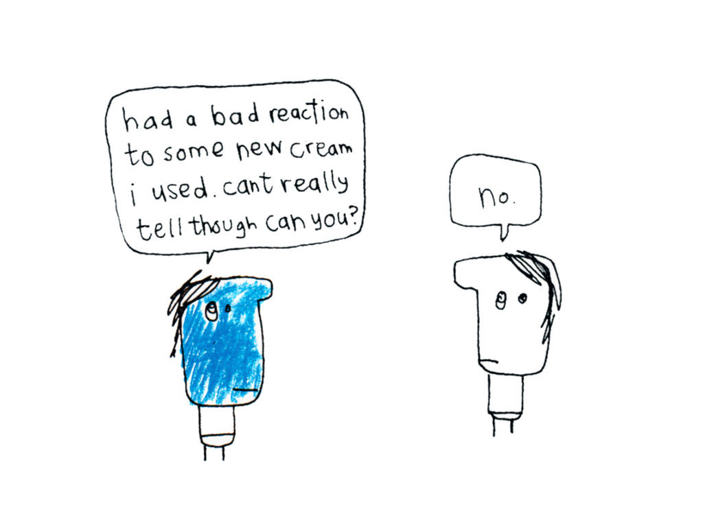 Blue Face Cream Allergy Card | Funny Greeting Card for Friend