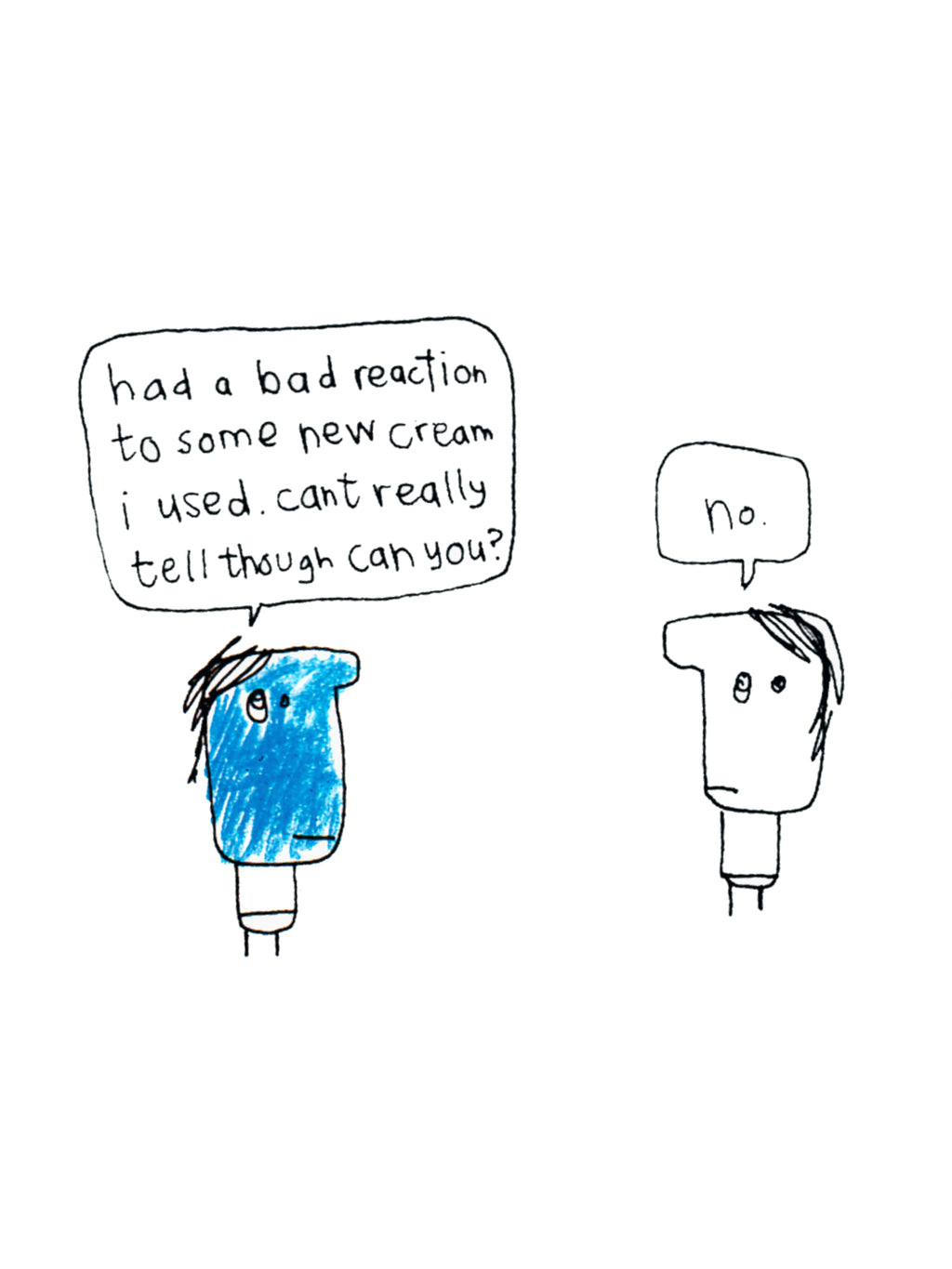 Blue Face Cream Allergy Card