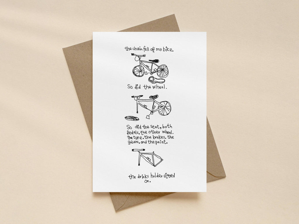 Bicycle Broke Card | Funny Greeting Card for Cyclist Friend