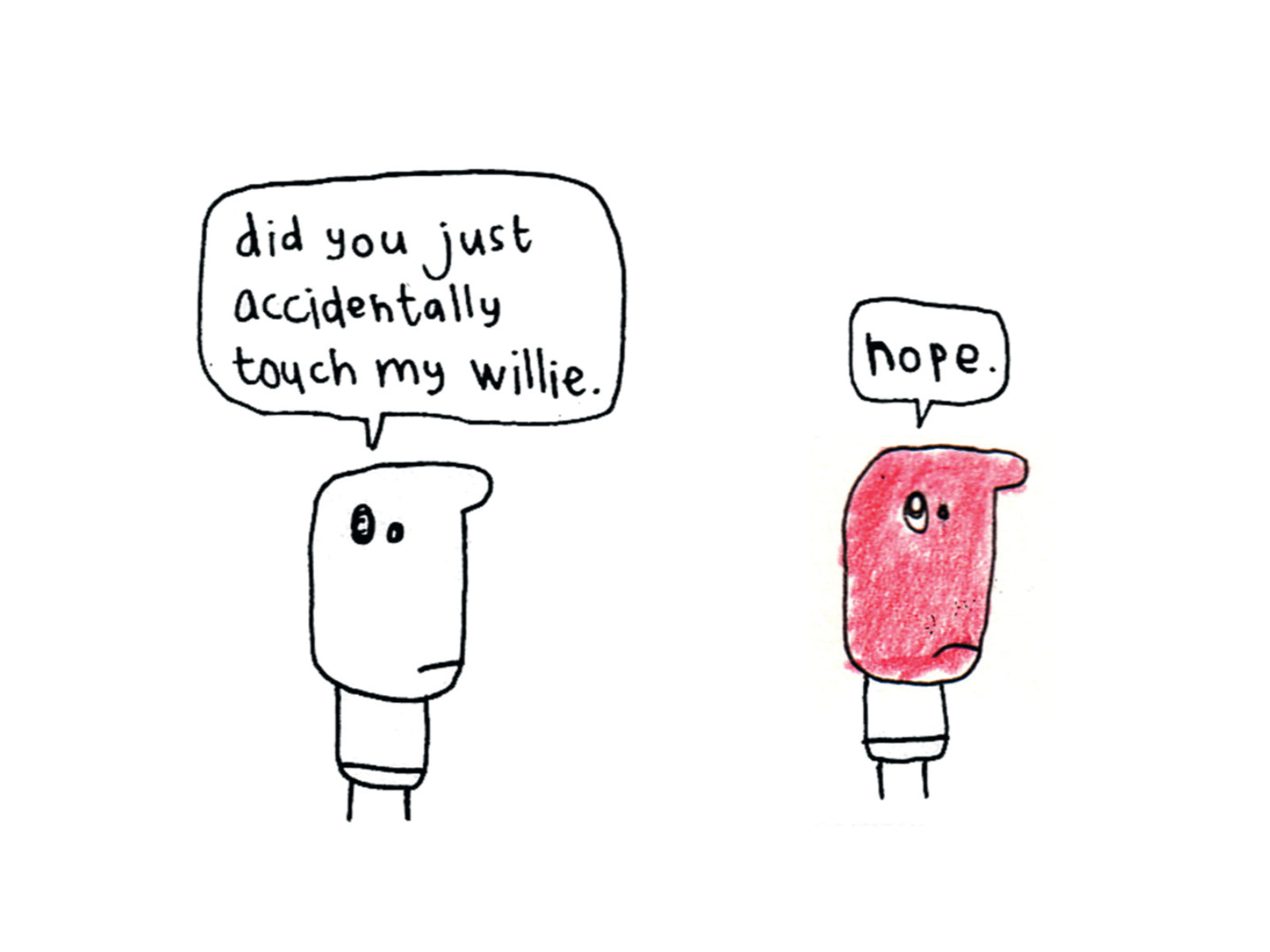 Accidentally Touch My Willie Card