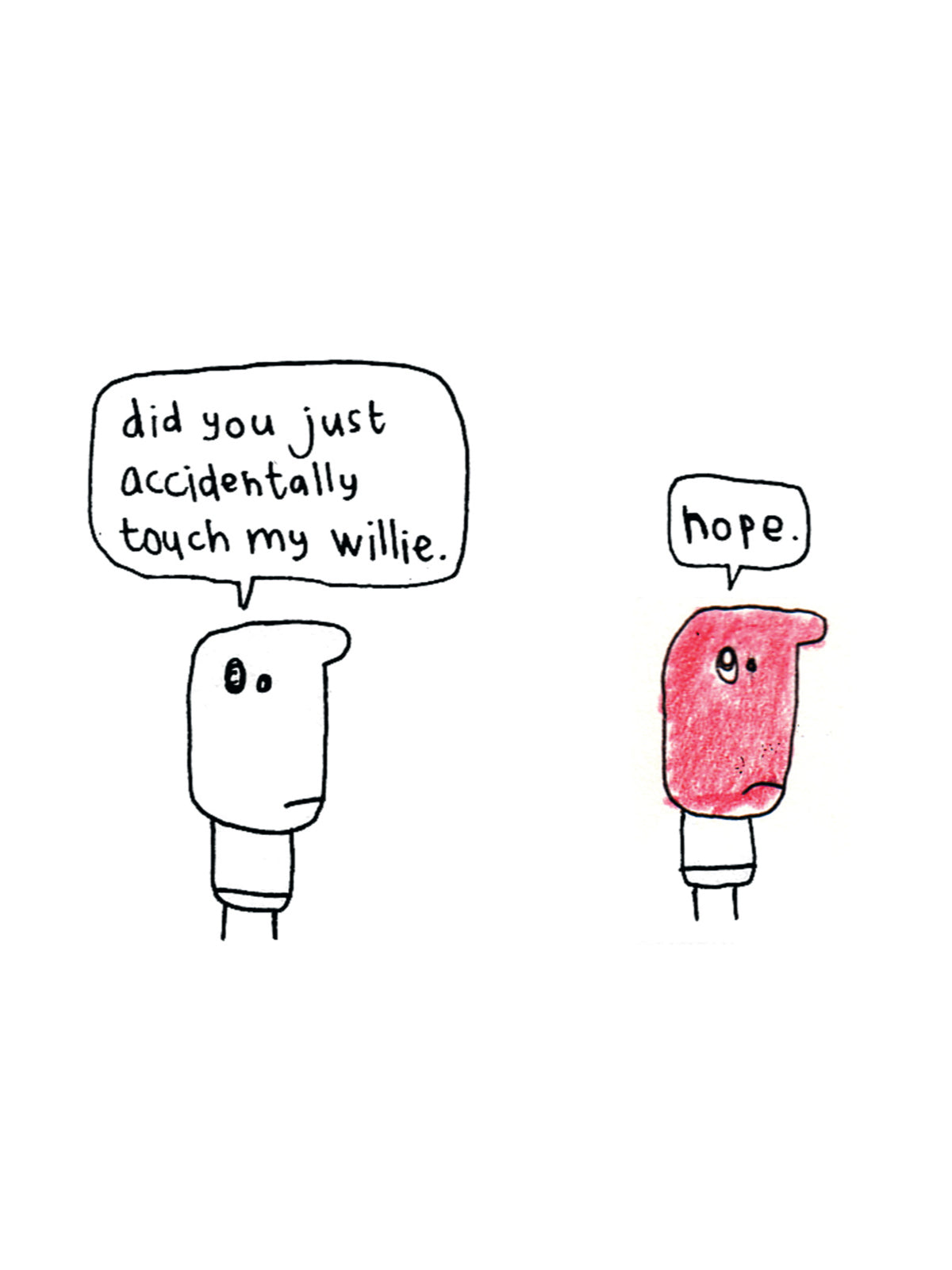 Accidentally Touch My Willie Card