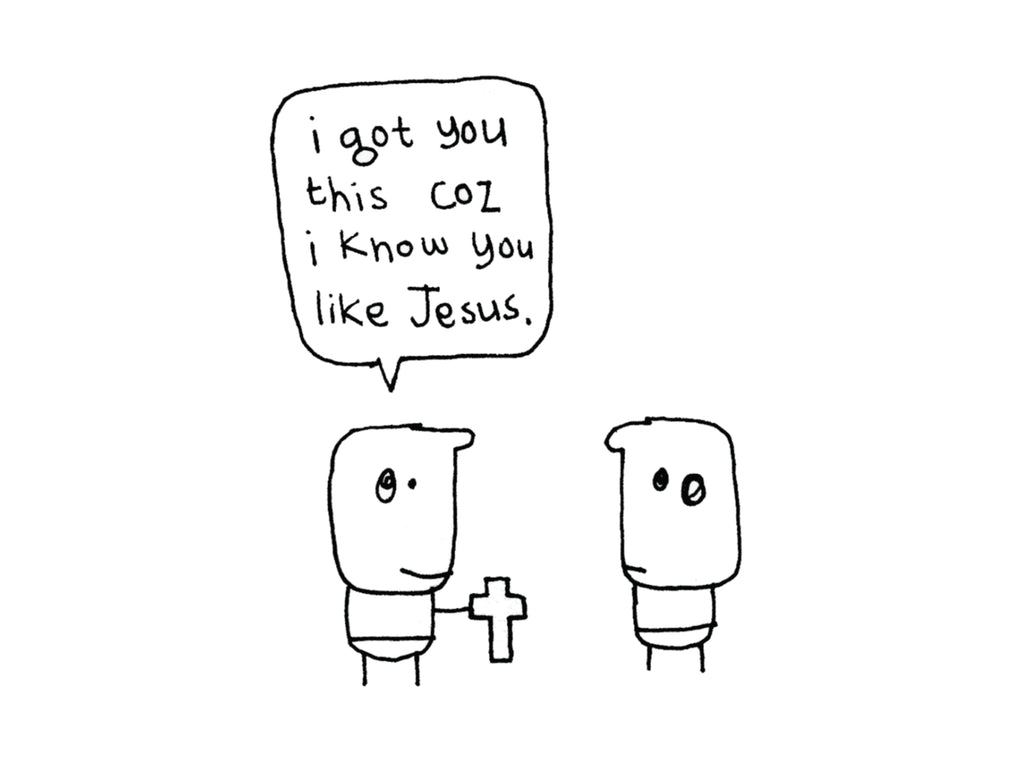 I Know You Like Jesus Crucifix Christian Card | Funny Greeting Card for Friend