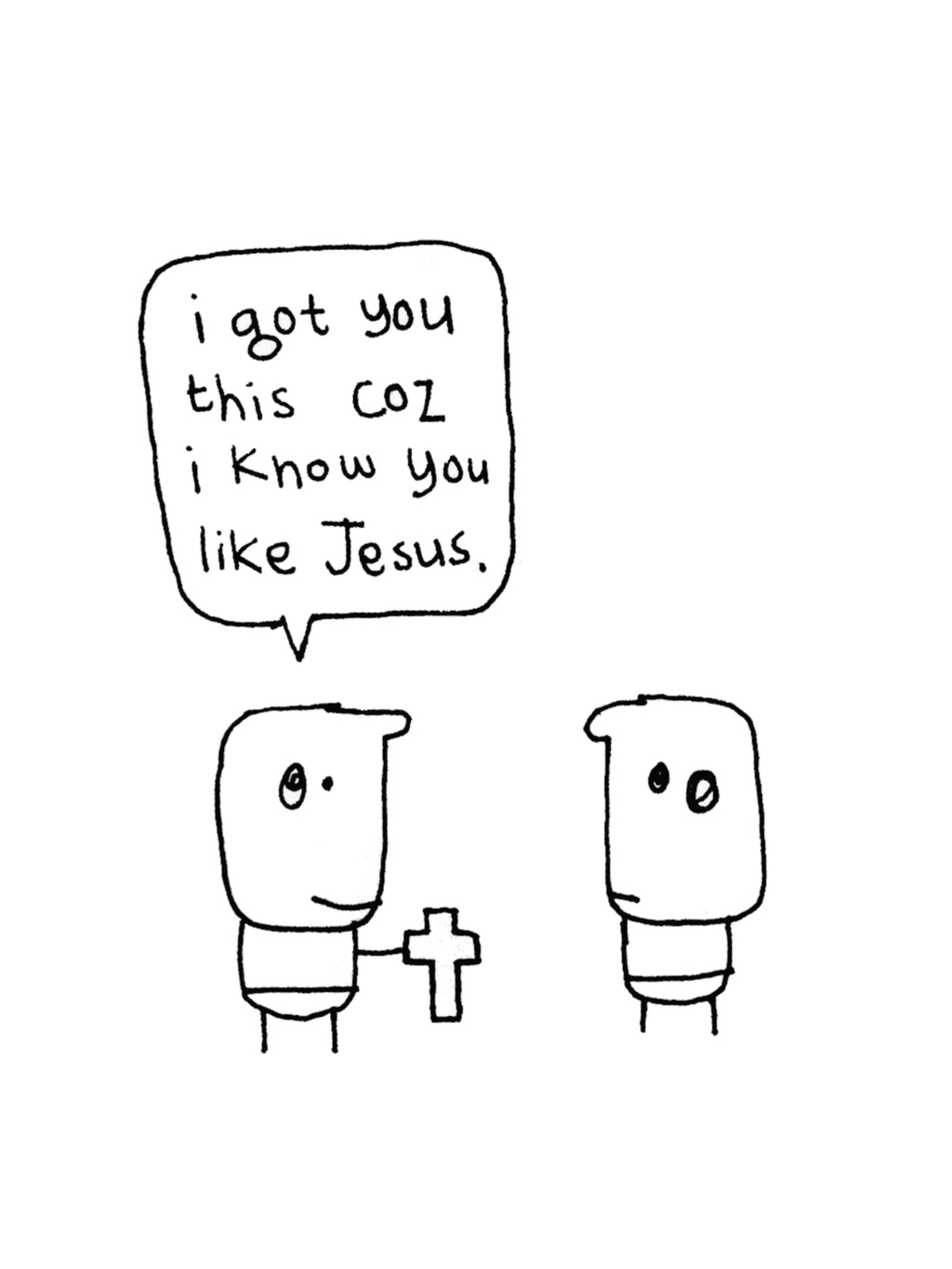 I Know You Like Jesus Crucifix Christian Card