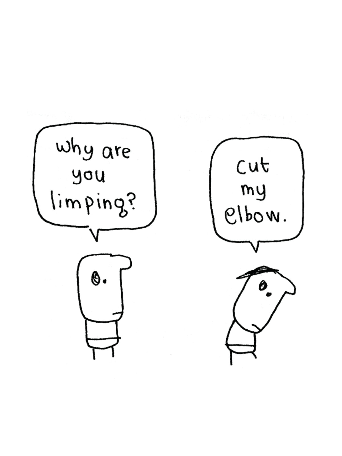 Cut My Elbow Hypochondriac Card