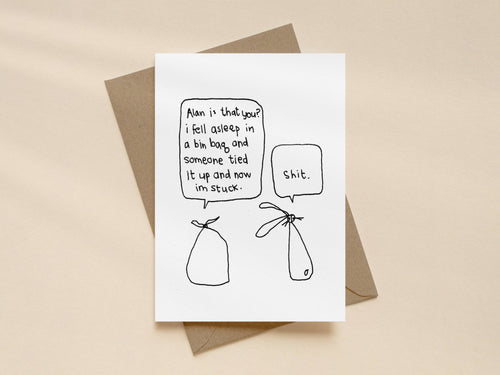 Alan Bin Rabbits Card | Funny Greeting Card for Friend