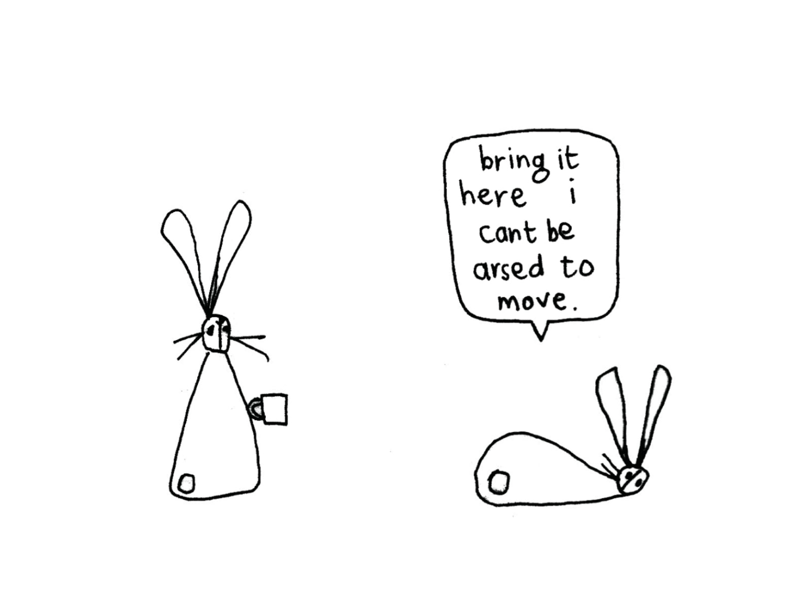 Can't Be Arsed Lazy Rabbit Card