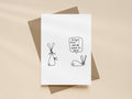Can't Be Arsed Lazy Rabbit Card | Funny Greeting Card for Friend