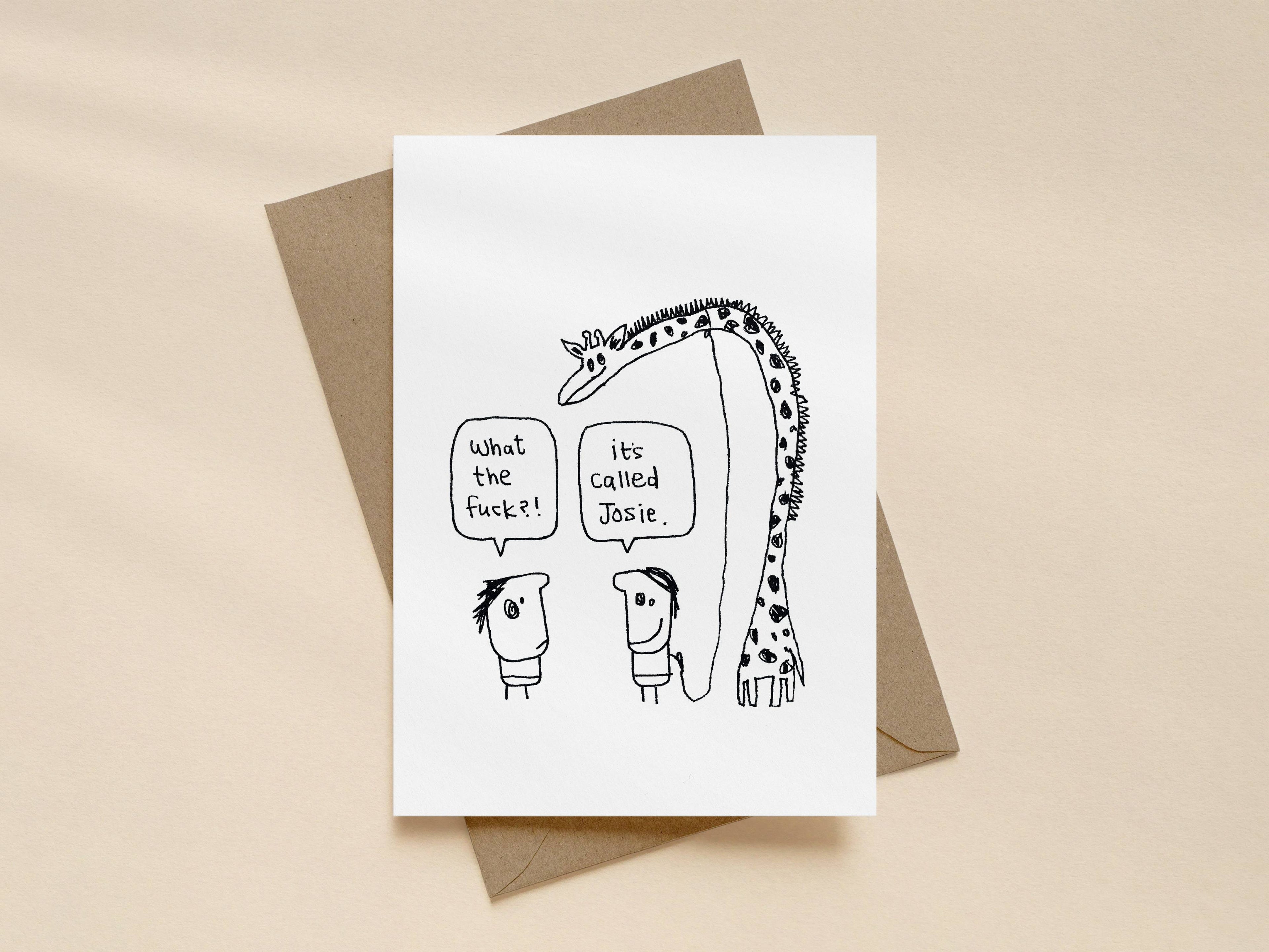 Josie Giraffe Card | Funny Greeting Card for Friend