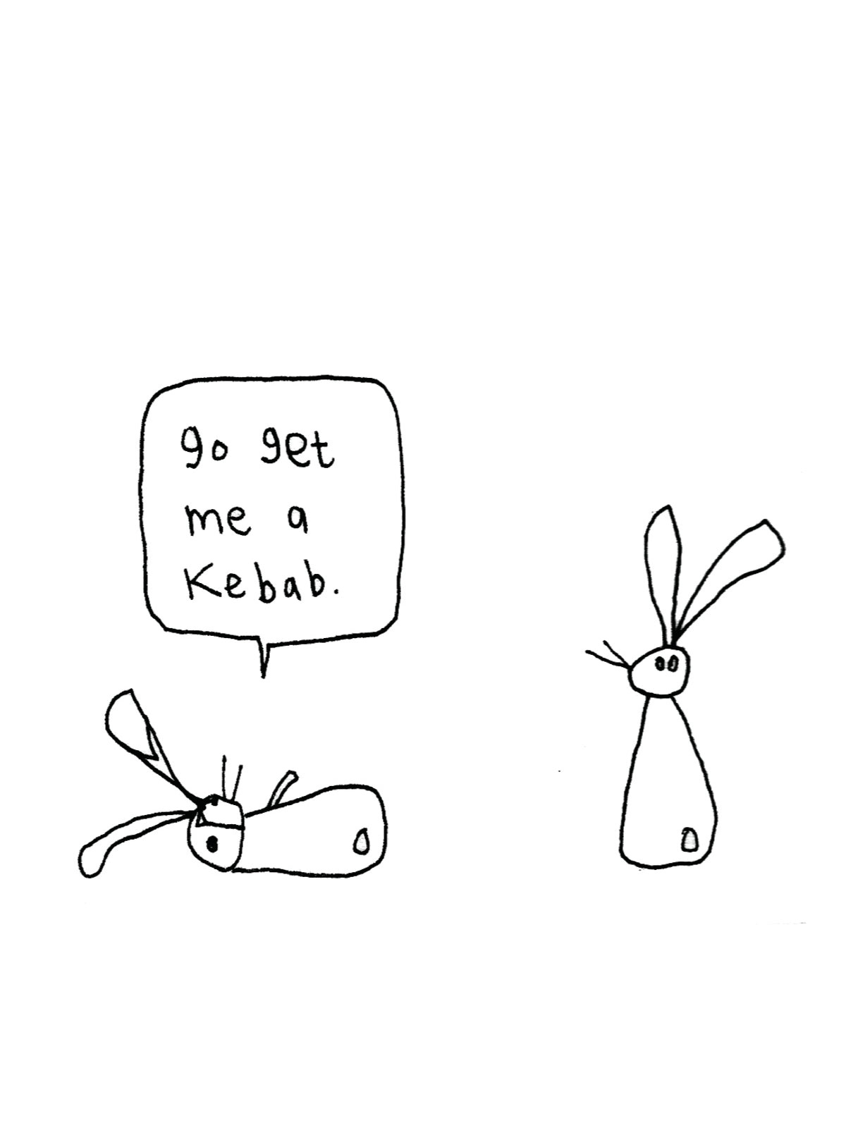 Get Me a Kebab Lazy Rabbit Card