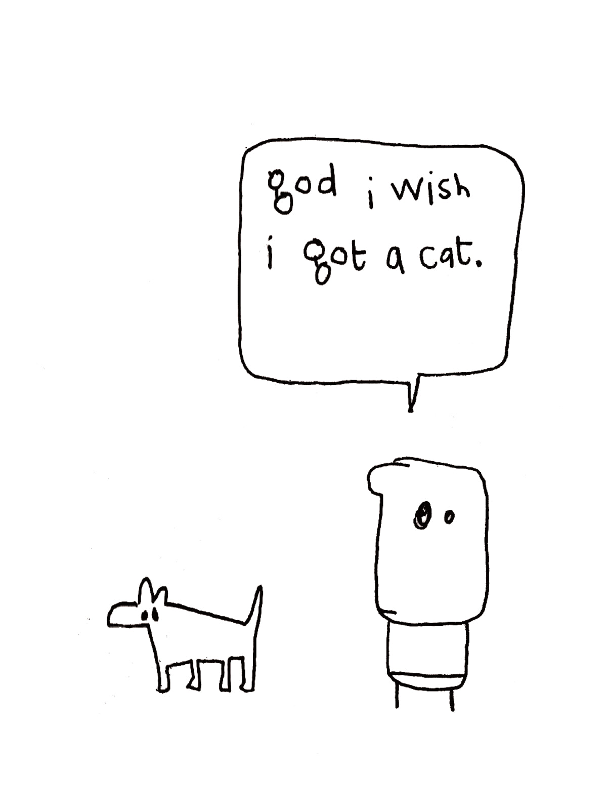 Wish I Got a Cat Dog Card