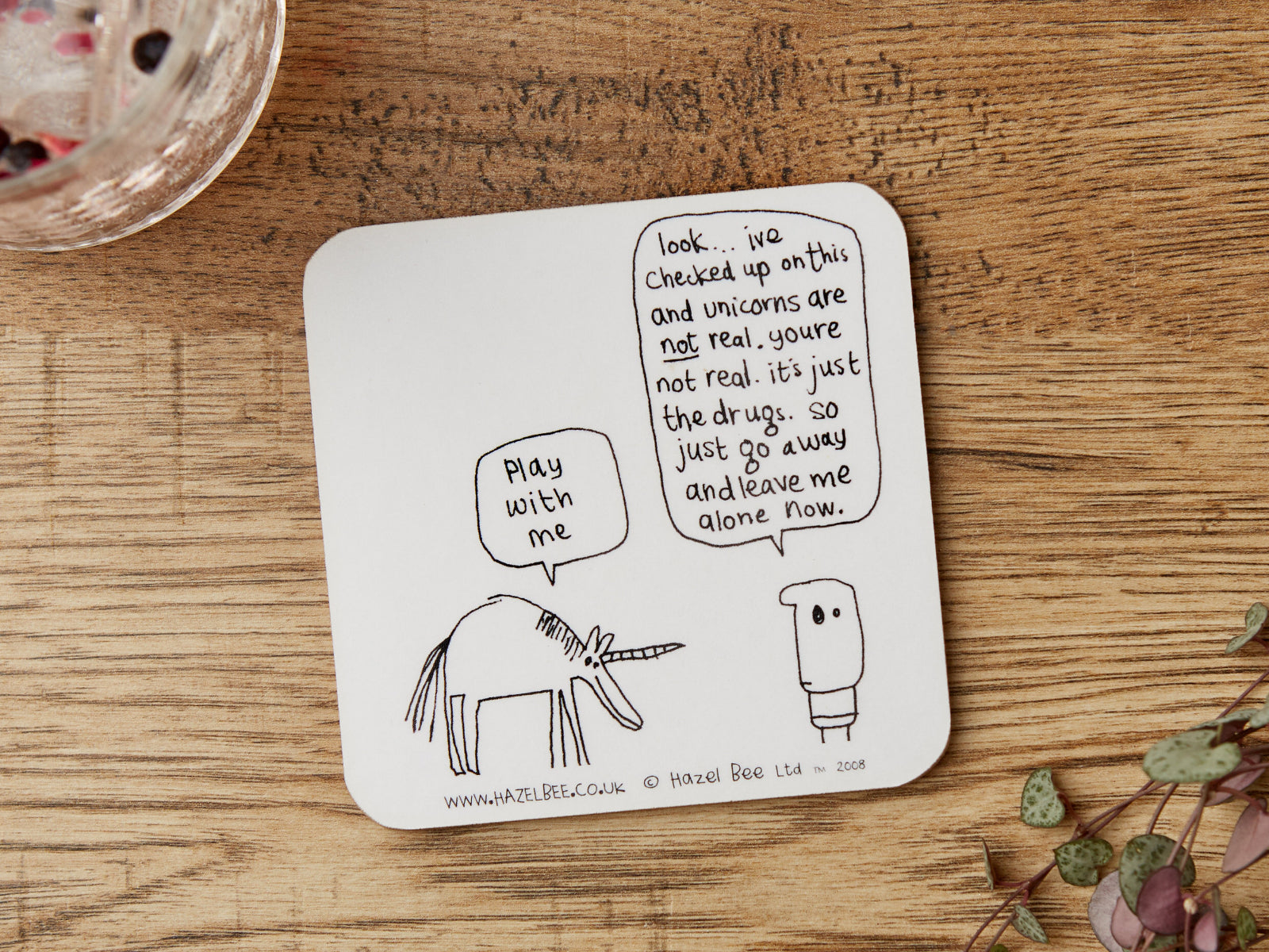 Unicorn Drugs Coaster | Funny Coaster Gift for Friend