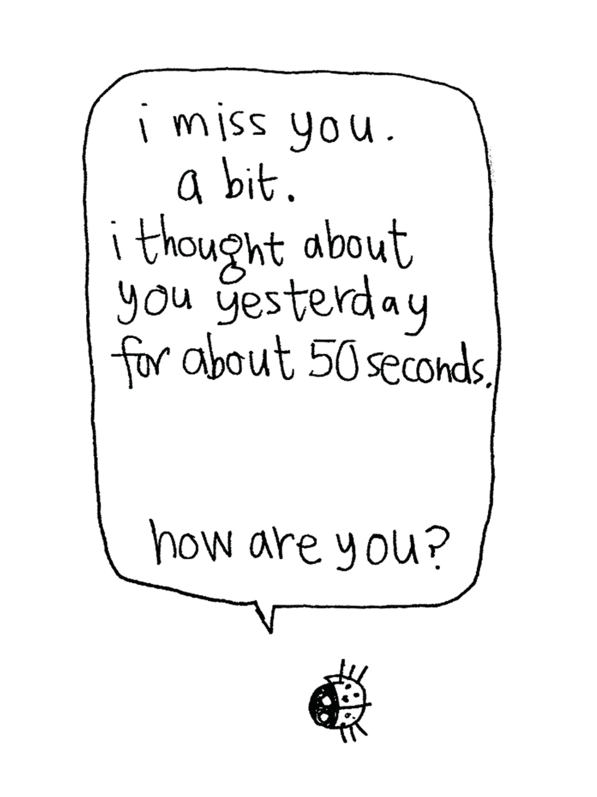 Ladybird I Miss You Card