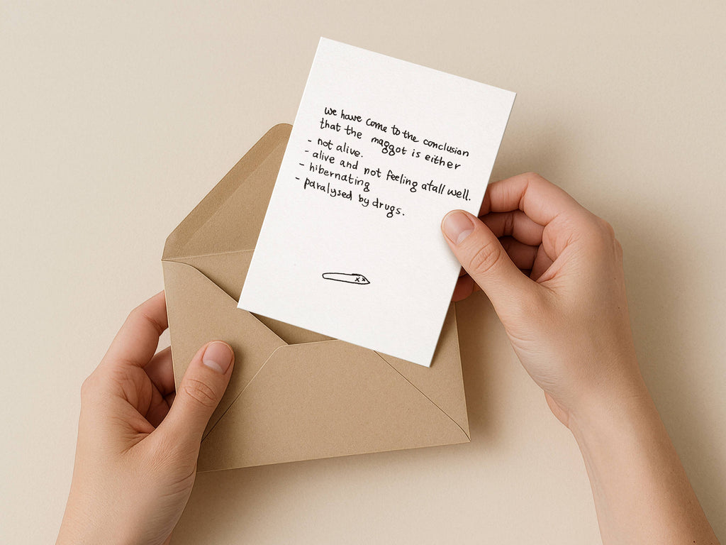 Maggot Drugs Card | Funny Greeting Card for Friend