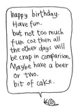 Happy Birthday Cake Snail Card