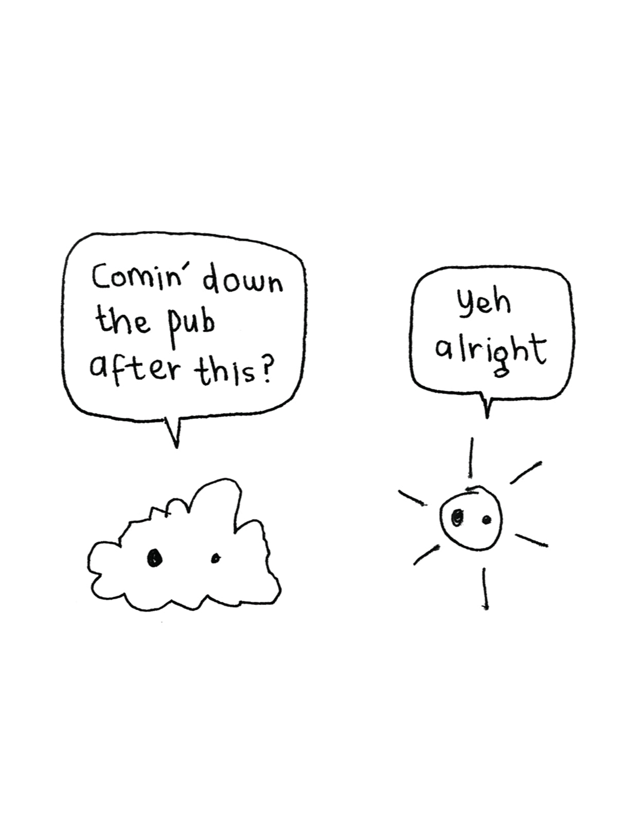 Sun and Cloud Pub Card