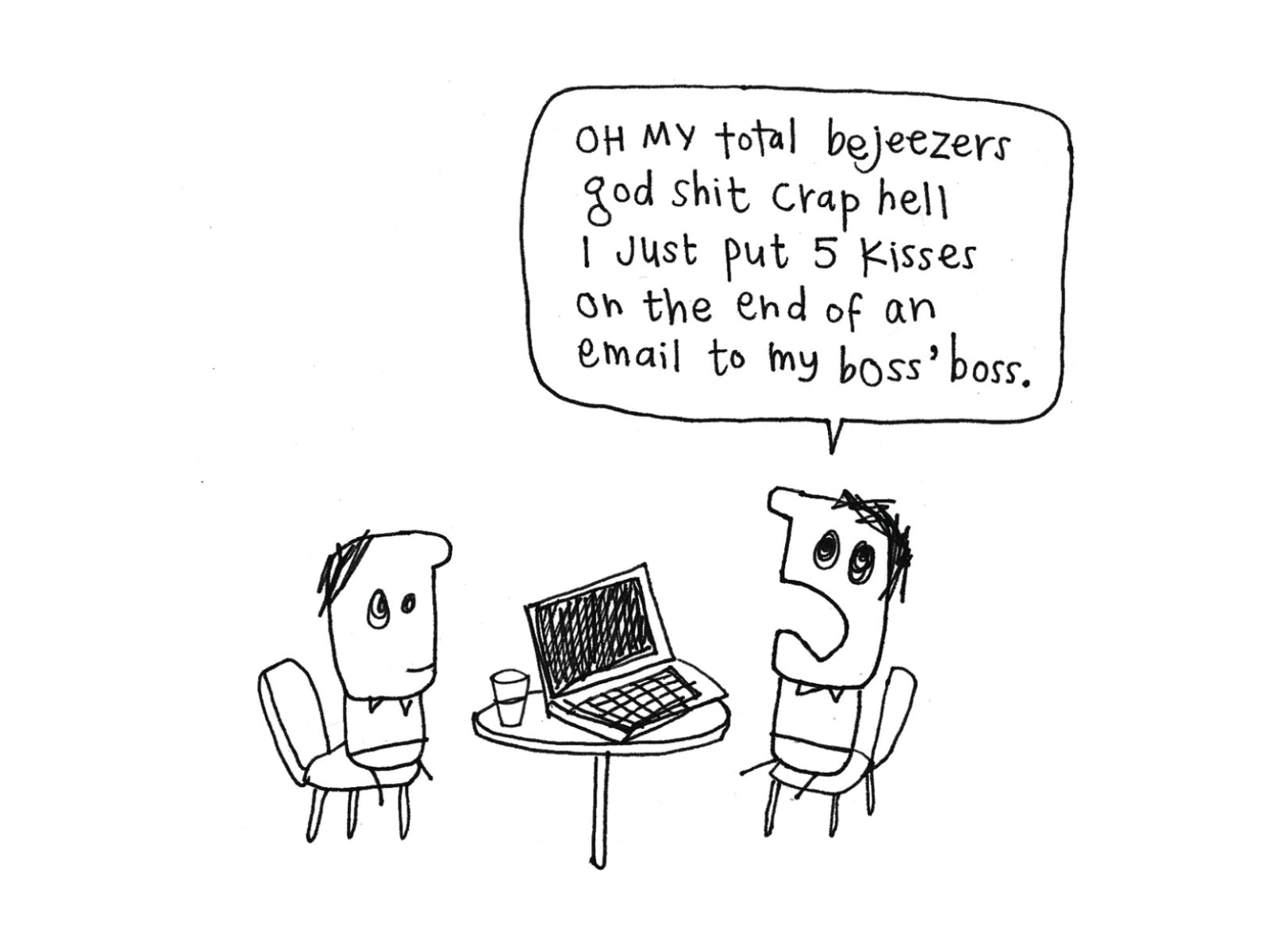 Accidental Kisses to Boss Card for Work Colleague