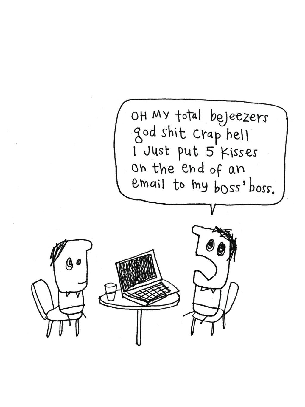 Accidental Kisses to Boss Card for Work Colleague