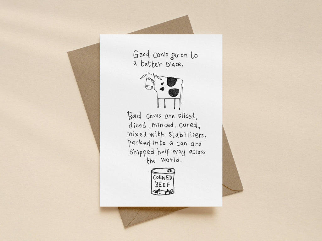 Good Cows Vegan Card | Funny Greeting Card for Friend