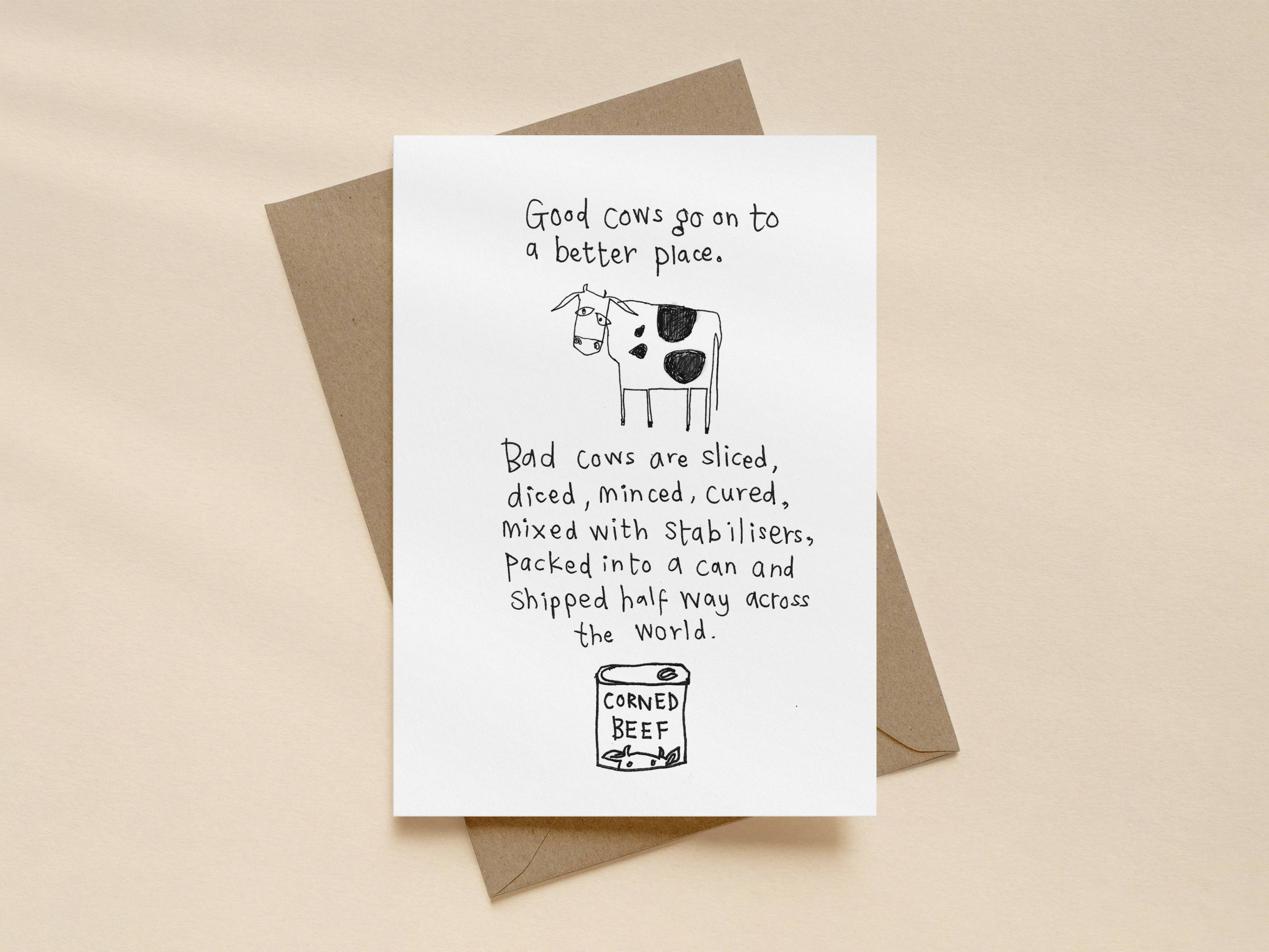 Good Cows Vegan Card | Funny Greeting Card for Friend
