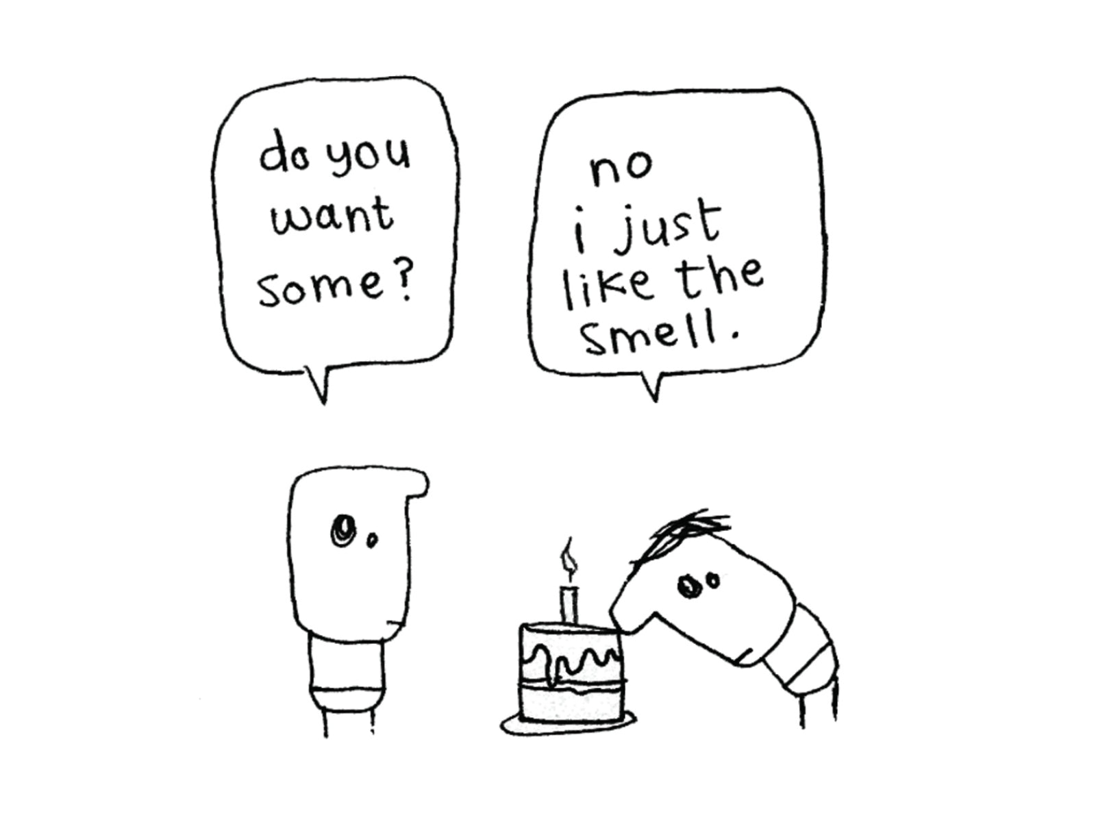 Smelling Birthday Cake Card | Funny Birthday Card for Friend