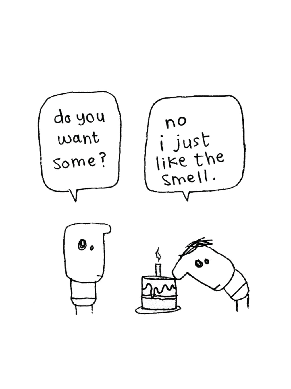 Smelling Birthday Cake Card