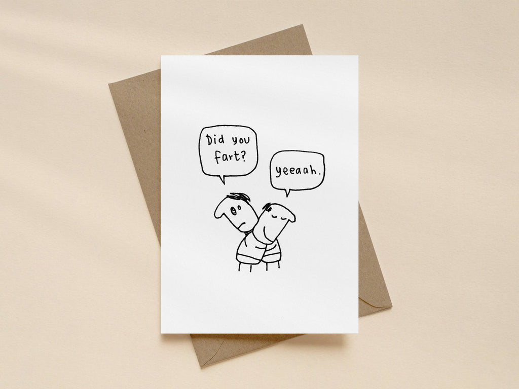 Did You Fart Hug Card | Funny Greeting Card for Partner or Friend