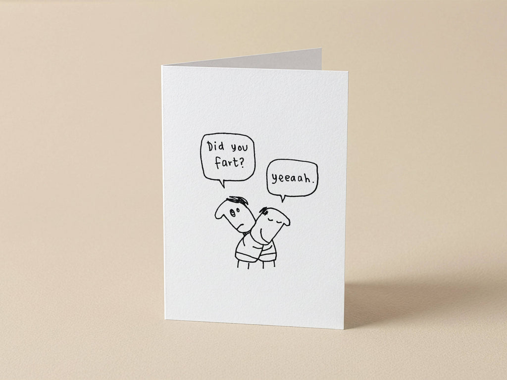 Did You Fart Hug Card | Funny Greeting Card for Partner or Friend