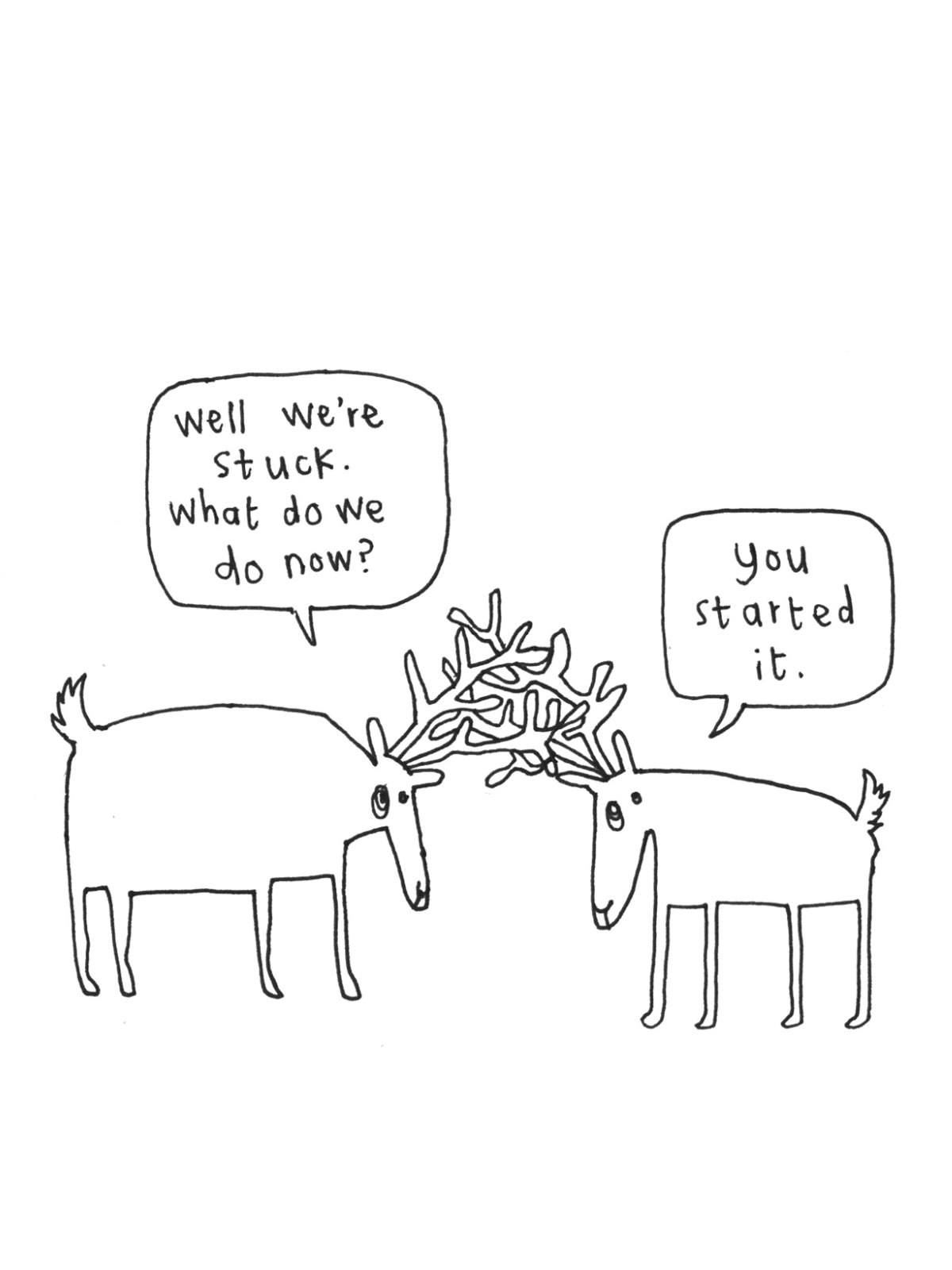 Stuck Deer Antler You Started It Card