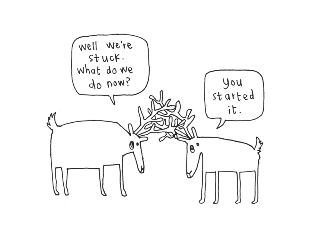 Stuck Deer Antler Card | Funny Greeting Card for Partner or Friend