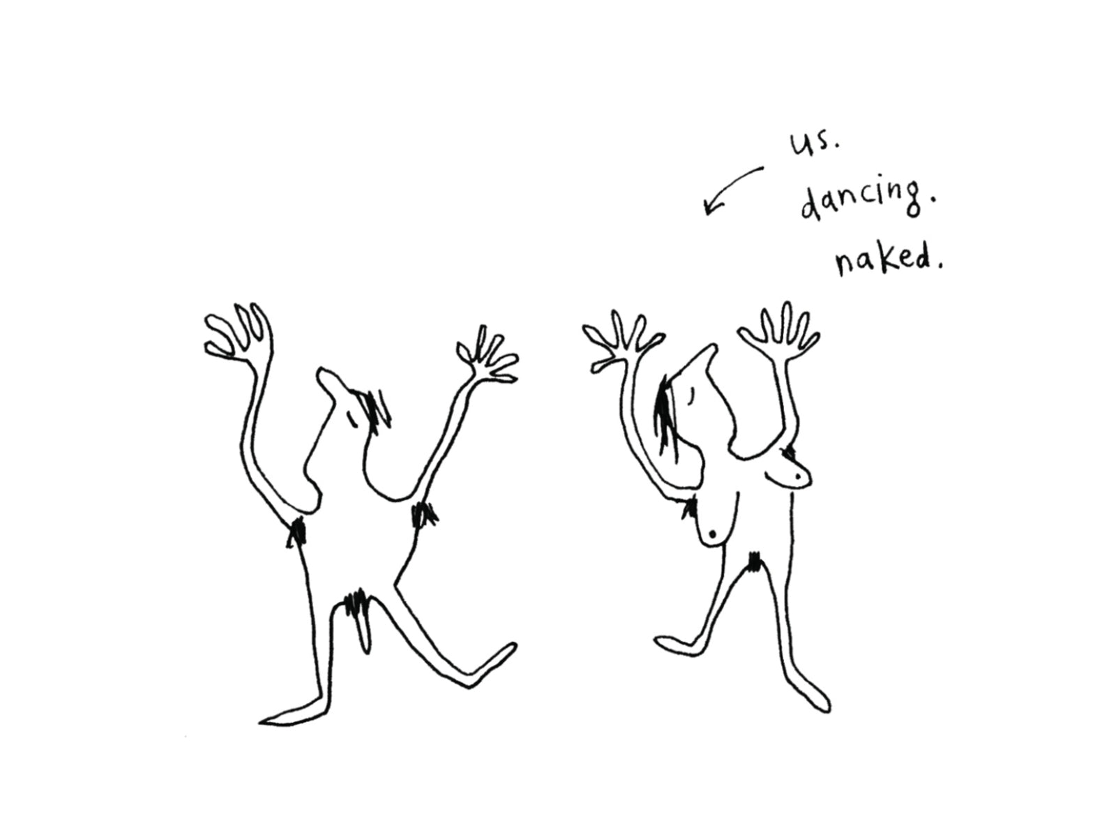 Us Dancing Naked Couple Card