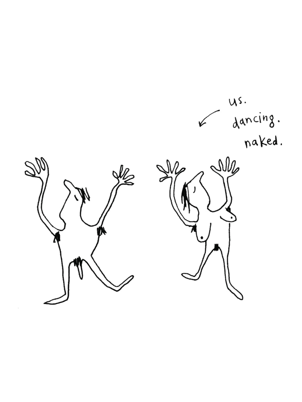 Us Dancing Naked Couple Card