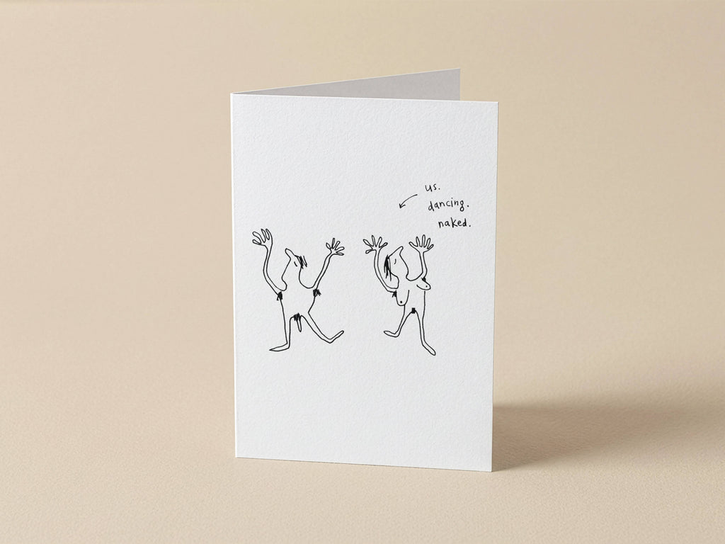 Dancing Naked Couple Card | Funny Greeting Card for Partner