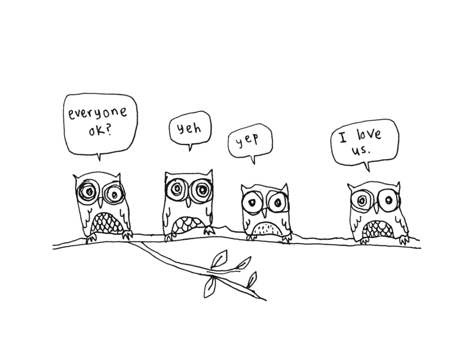 Owls Group Love Card