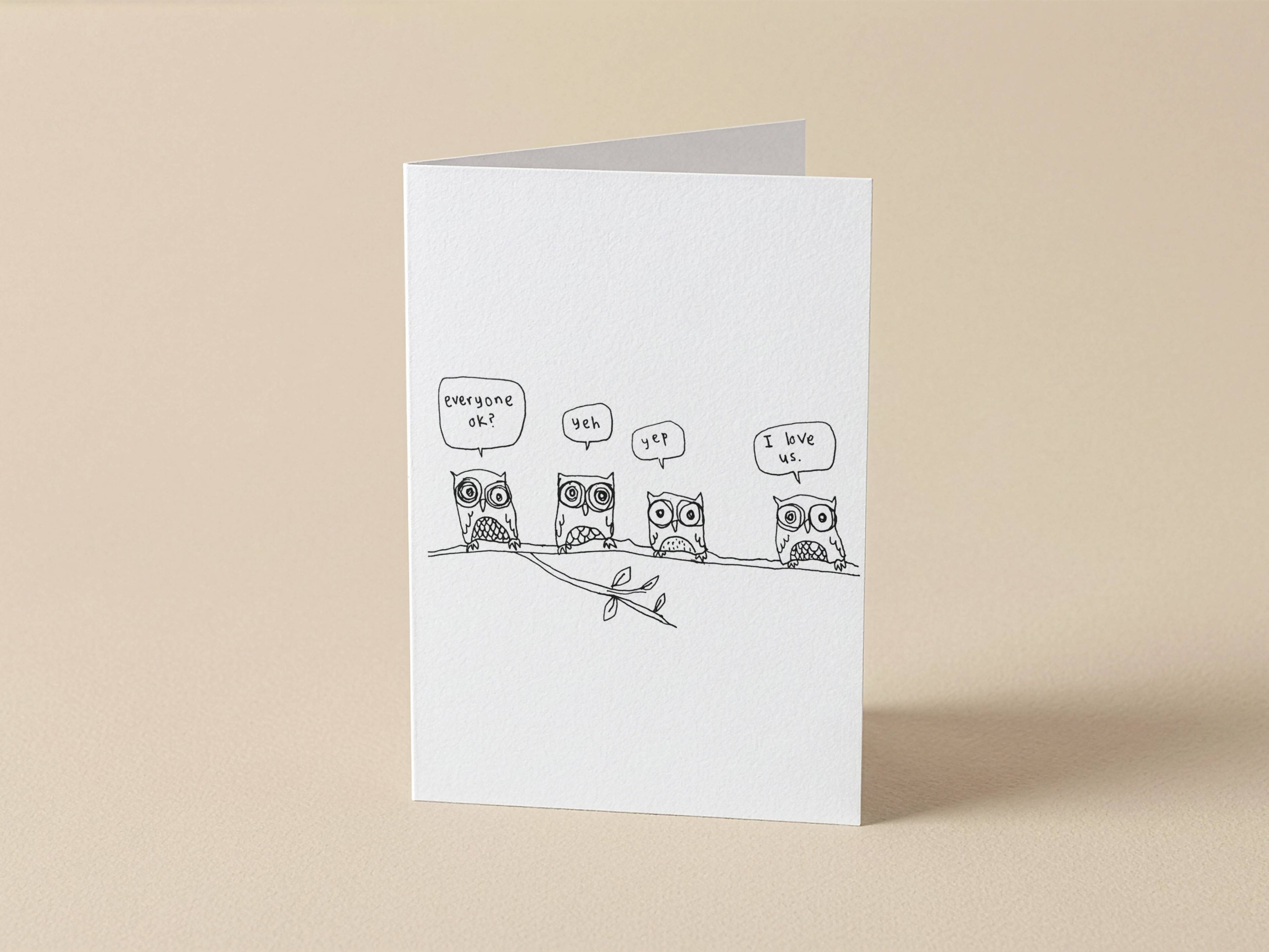 Owls Group Love Card | Funny Greeting Card for Partner